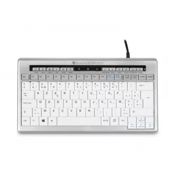 BakkerElkhuizen S-board 840 UK Qwerty, Tenkeyless (80 - 87%), Kabelgebunden, USB, Scissor-Tastenschalter, QWERTY, Hellgrau, Weiß