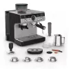Espressomaschine KRUPS XP801T halbautomatisch mit integriertem Mahlwerk, 3-Liter-Wassertank, 2 Tassen Ausgabe, schwarz/Edelstahl