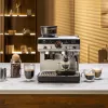 Espressomaschine KRUPS XP801T halbautomatisch mit integriertem Mahlwerk, 3-Liter-Wassertank, 2 Tassen Ausgabe, schwarz/Edelstahl