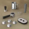 Espressomaschine KRUPS XP801T halbautomatisch mit integriertem Mahlwerk, 3-Liter-Wassertank, 2 Tassen Ausgabe, schwarz/Edelstahl