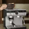 Espressomaschine KRUPS XP801T halbautomatisch mit integriertem Mahlwerk, 3-Liter-Wassertank, 2 Tassen Ausgabe, schwarz/Edelstahl
