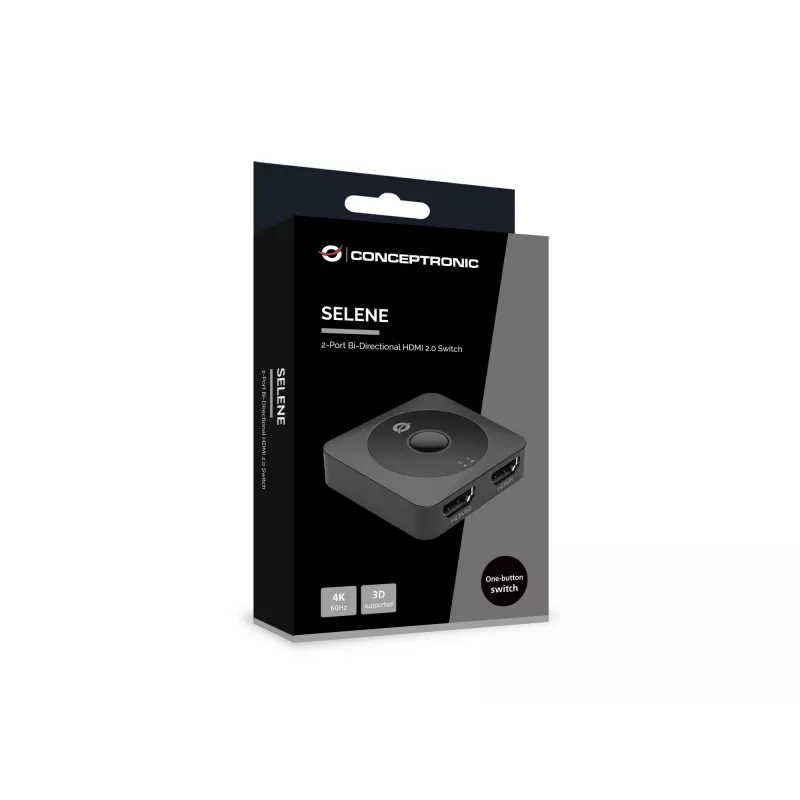 Conceptronic SELENE01B 2-fach bidirektionaler HDMI 2.0 Umschalter, 4K60Hz