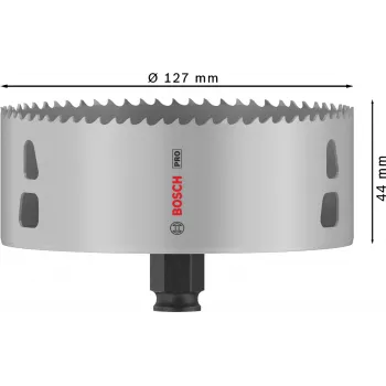 Bosch PRO Multi Material PC Plus, 44/127 mm, Single, Bohrer, Trockenbauwand, Metall, Nichteisenmetall, Kunststoff, Weichholz, Schwarz, Grau, Kobaltstahl, Kobaltlegierung Schnellarbeitsstahl (HSS-Co)
