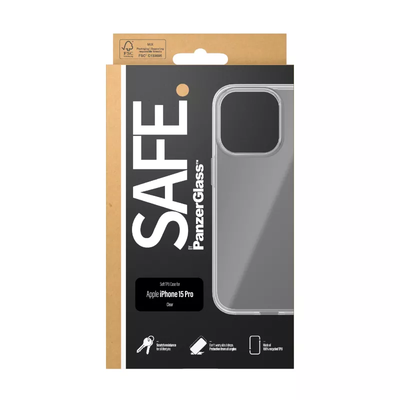 PanzerGlass SAFE. by ® TPU Hülle Transparent iPhone 15 Pro