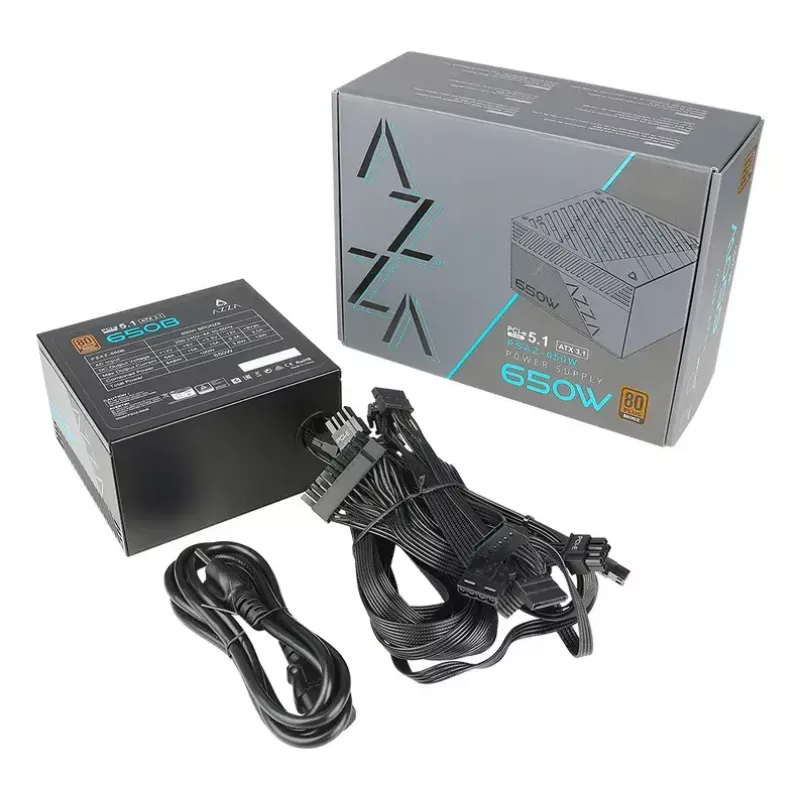 Netzteil AZZA PSAZ-650B (ATX3.1) 650 W, 20+4-Pin-ATX, nicht-modular, 80 PLUS Bronze, schwarz