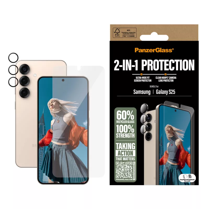 PanzerGlass 2-in-1-Schutzpaket Samsung Galaxy S25 kratz- und stoßfest