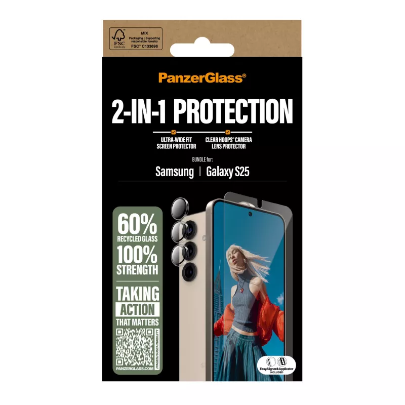 PanzerGlass 2-in-1-Schutzpaket Samsung Galaxy S25 kratz- und stoßfest