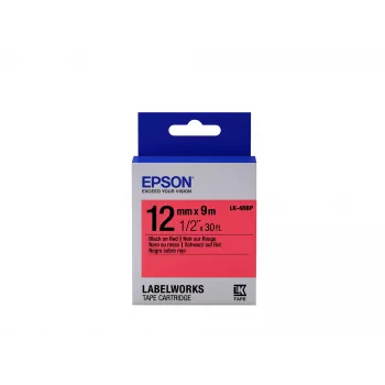 Epson Label Cartridge Pastel LK-4RBP Schwarz/Rot 12 mm (9 m)