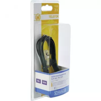 Netzwerkkabel Schwaiger 3,0 m RJ-11 - RJ-45 3 m Schwarz