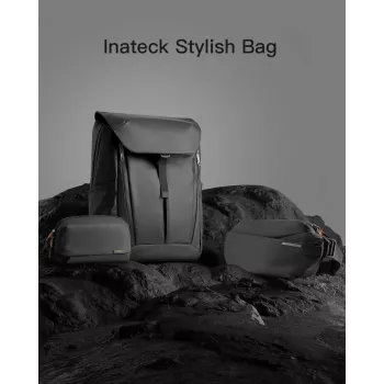 Umhängetasche Inateck LB03014 — unisex Polyester 900D, Reißverschluss, 4 l, schwarz