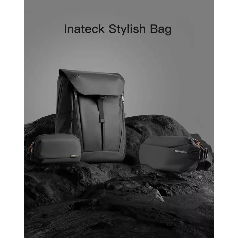 Umhängetasche Inateck LB03014 — unisex Polyester 900D, Reißverschluss, 4 l, schwarz