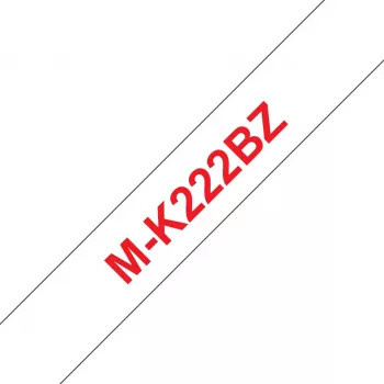 Brother M-K222BZ Beschriftungsband Rot auf Weiß