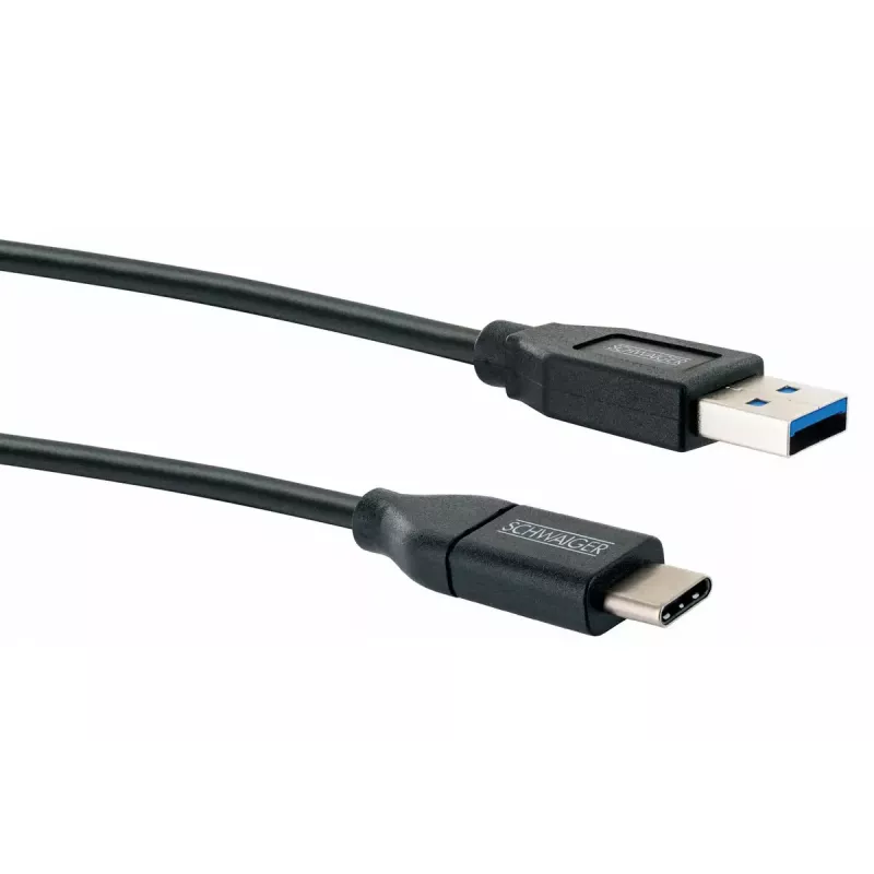 USB-Kabel Schwaiger LK 050 C USB 3.2 Gen 2 0,5m USB A USB C Schwarz