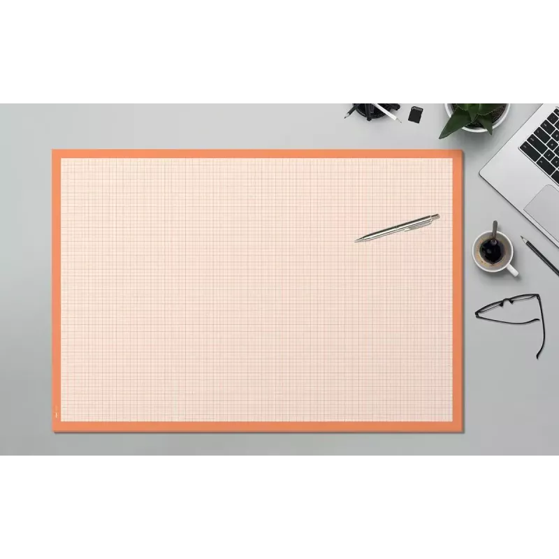 Schreibtischauflage Sigel HO270 — Papierschreibtischauflage, orange/weiß, 595×410 mm