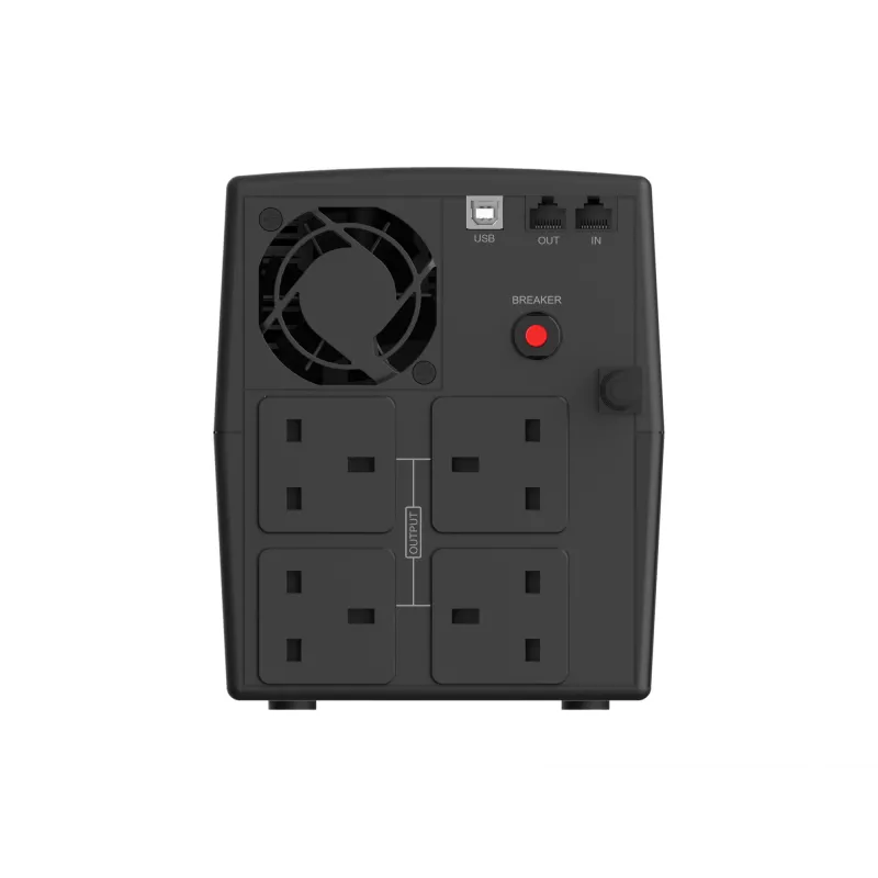 Conceptronic ZEUS03G 1200VA 720W USV, 4 UK-Steckdosen, HID-USB, RJ45 Ein-/Ausgang, AVR