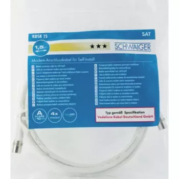 Koaxialkabel Schwaiger KDSK15042 F F 1,5 m Weiß