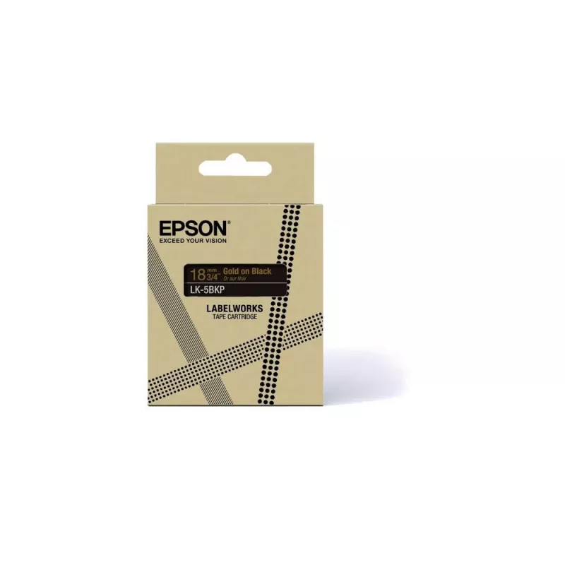 Etikettendruckerband Epson LK-5BKP Schwarz Gold 1,8 cm