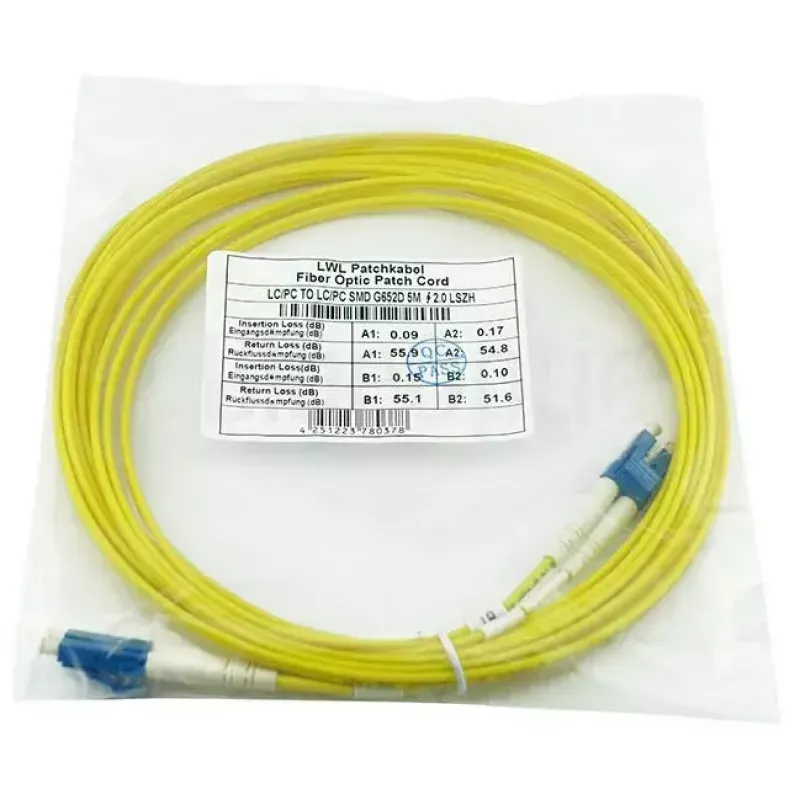 LWL-Patchkabel BlueOptics SFP3131BU2MK — OS2 Singlemode, 2 m, LC–LC, 9 µm, Vollduplex