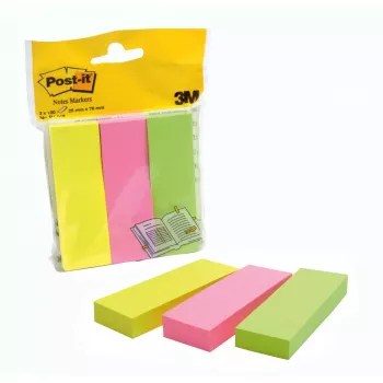 3M 671-3 Haftnotizen Rechteck Grün, Pink, Gelb 100 Blatt Selbstklebend