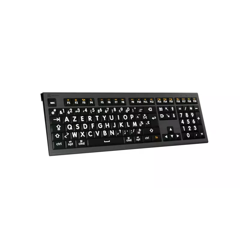 Logickeyboard USB AZERTY Französische Tastatur LKB-LPWB-A2M-FR Kabelgebunden Scherenschalter