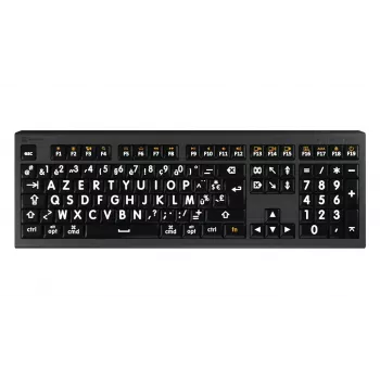 Logickeyboard USB AZERTY Französische Tastatur LKB-LPWB-A2M-FR Kabelgebunden Scherenschalter