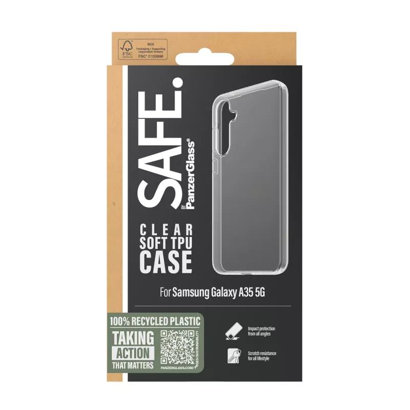 PanzerGlass SAFE. by ® TPU Hülle Samsung Galaxy A35 5G | Transparent