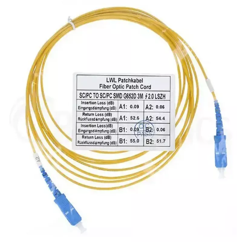 Glasfaserkabel BlueOptics SFP2222BU7.5MK SC G.657.A1 7,5 m Gelb