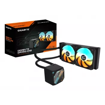 Flüssigkeits-CPU-Kühler GIGABYTE GAMING 240 — 2x120mm ARGB, Sockel LGA1851/AM5