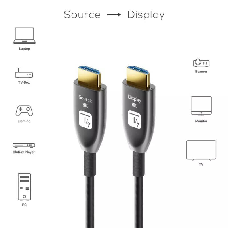 Techly ICOC HDMI-HY8-030 HDMI-Kabel 30 m HDMI Typ A (Standard) Schwarz