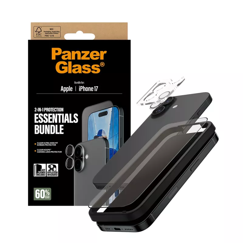 PanzerGlass 2-in-1 Essentials Bundle iPhone 17 kratzfest stoßfest