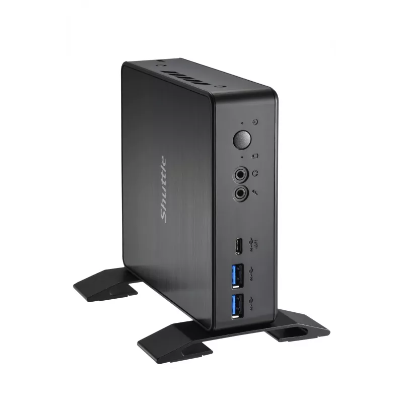 Shuttle Nano PC NC4010BAV2, Intel Celeron 7305, 8GB DDR4, 128GB M.2, 1x HDMI, 1x DP, 7x USB, 1x LAN, inkl. VESA und Standfuß
