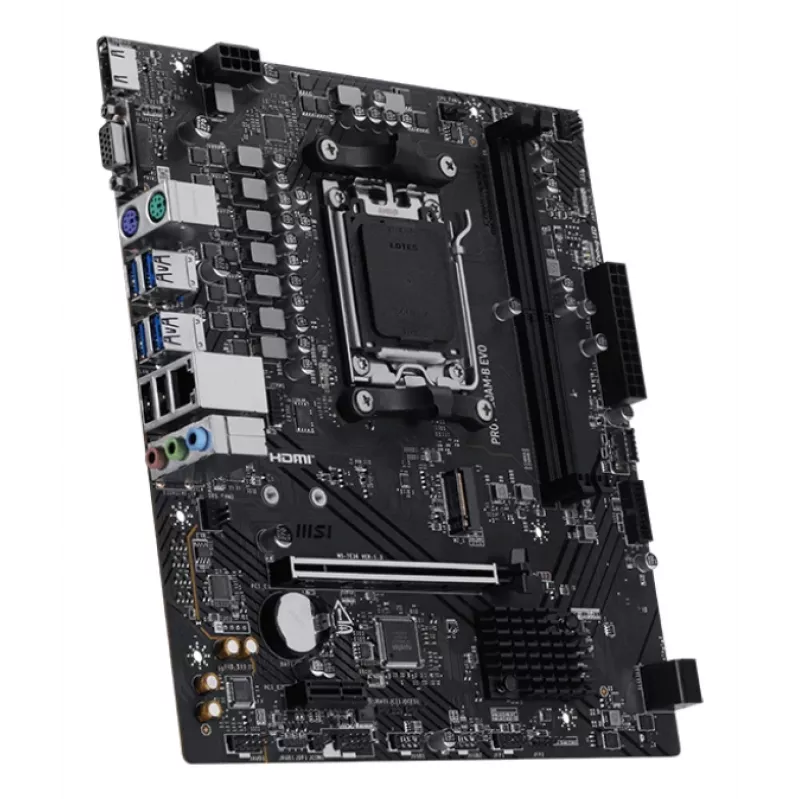Motherboard MSI PRO A620AM-B EVO ATX — AMD A620A, Sockel AM5, DDR5 2× DIMM bis zu 128 GB, 5 Gb Ethernet, M.2 & SATA III, HDMI 2.1