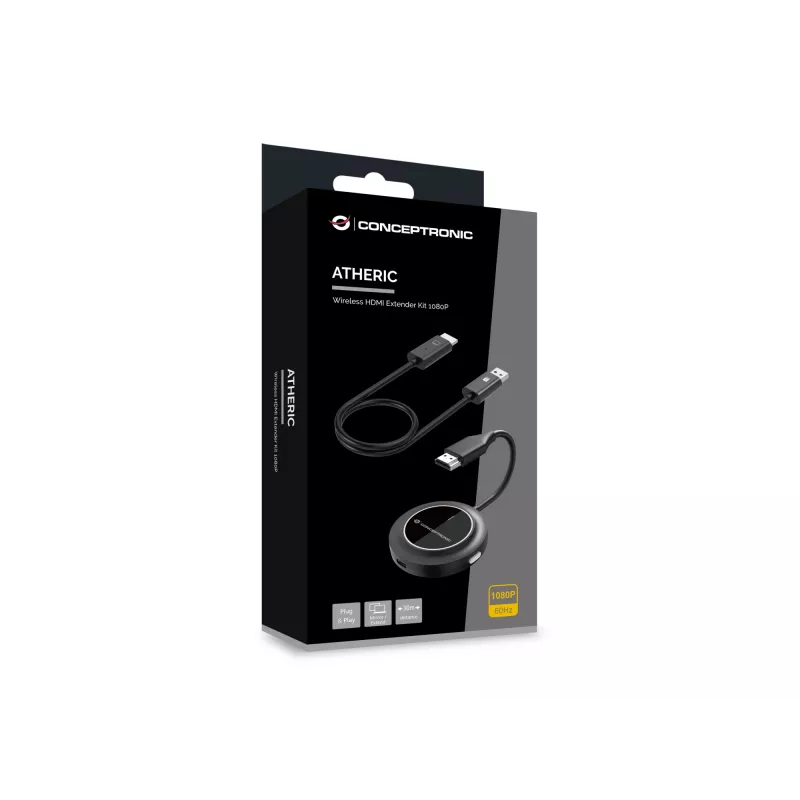 Kabelloses HDMI-Extender-Kit CONCEPTRONIC ATHERIC02B – Dongle, HDMI/USB, 1080p (1920x1080), USB-betrieben
