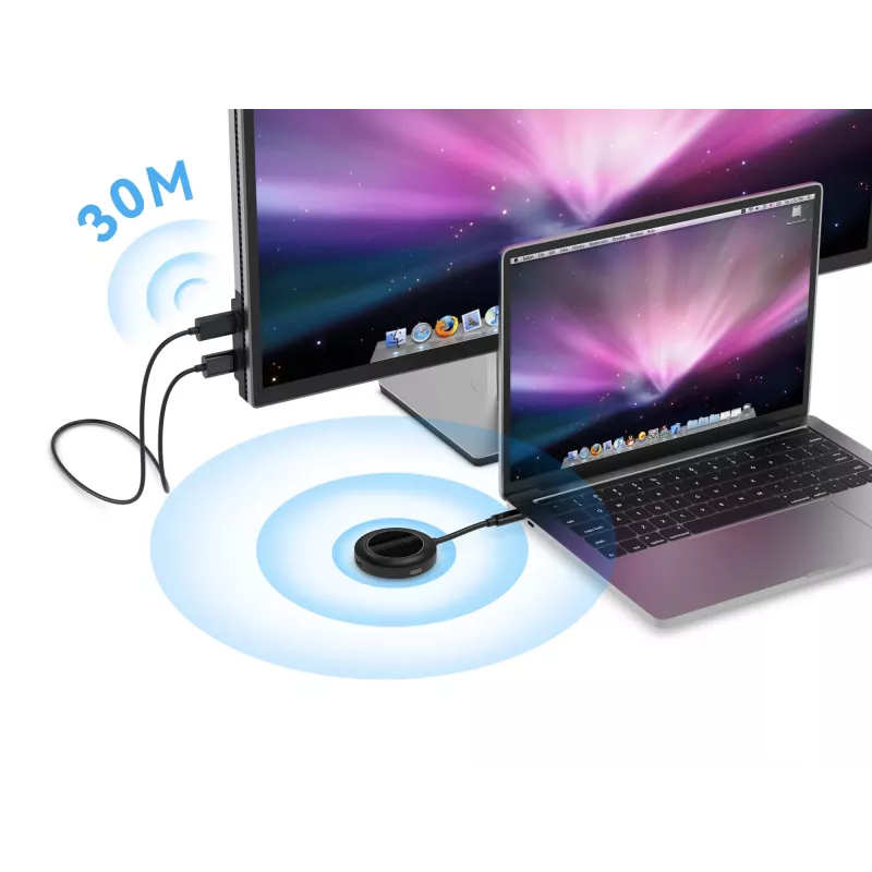 Conceptronic ATHERIC01B Kabelloses USB-C-auf-HDMI-Display-Kit 1080P