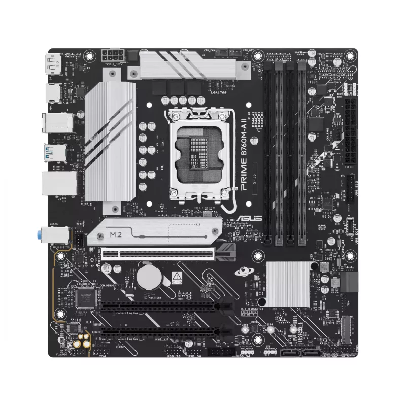 Motherboard ASUS PRIME B760M-A II-CSM — Intel B760, LGA1700, microATX, DDR5, bis zu 256 GB, M.2/PCIe 4.0/SATA III, 2,5-Gb-Ethernet