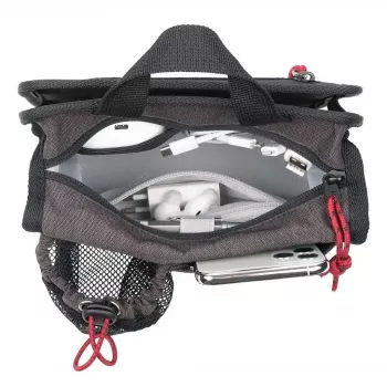 Handtasche/Umhängetasche für Trolley TROIKA BBG67/GY — Polyester, Schwarz/Grau, 200×50×175 mm, Reißverschluss