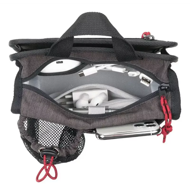 Handtasche/Umhängetasche für Trolley TROIKA BBG67/GY — Polyester, Schwarz/Grau, 200×50×175 mm, Reißverschluss