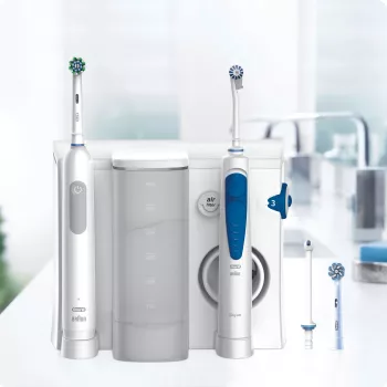 Oral-B Idropulsore Health Center Erwachsene rotierend-oszillierende Zahnbürste Blau, Weiß