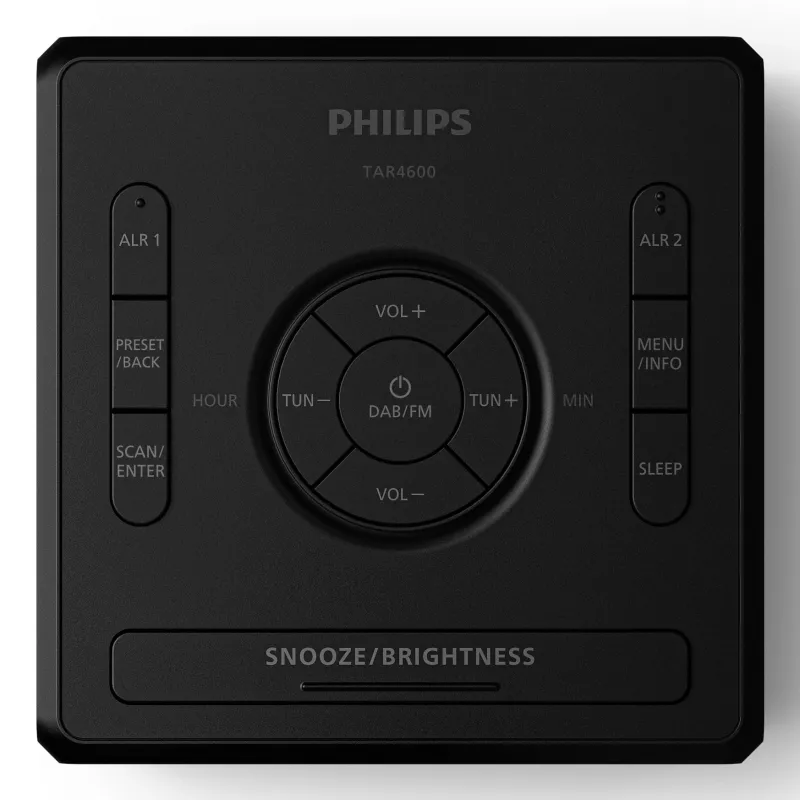 Digitaler Wecker Philips TAR4600/10 Schwarz LCD AC/Batterie