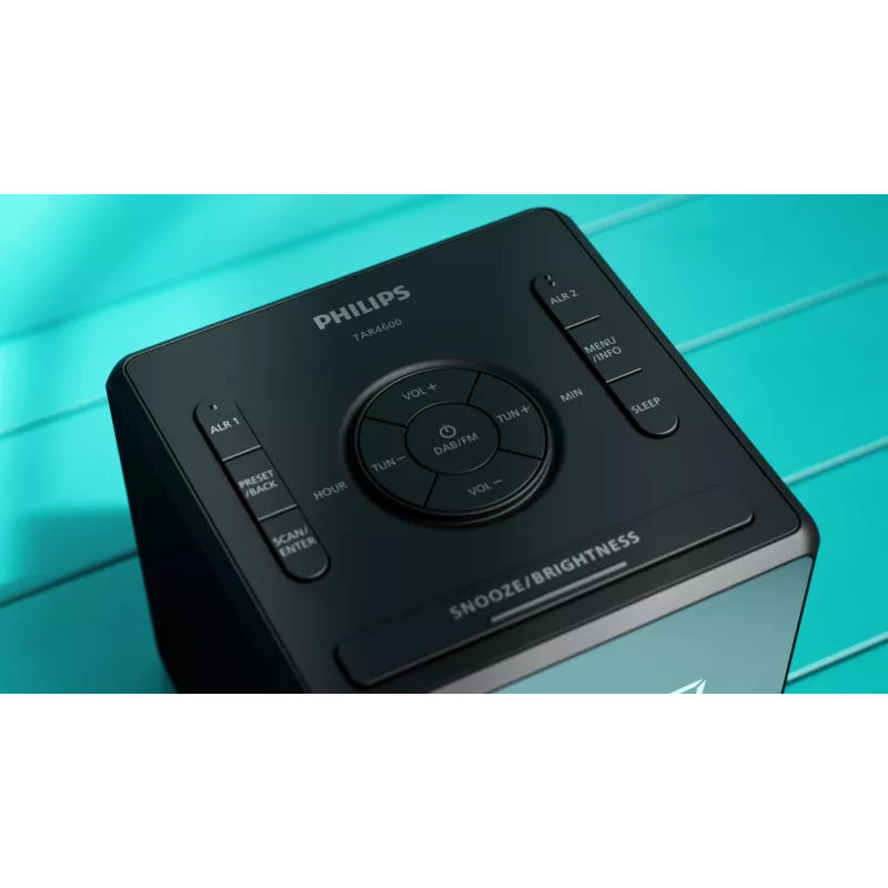 Digitaler Wecker Philips TAR4600/10 Schwarz LCD AC/Batterie