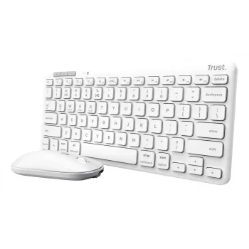 Tastatur-Maus-Set TRUST Lyra Mini Wireless QWERTZ (RF + Bluetooth) Weiß, deutsches Layout