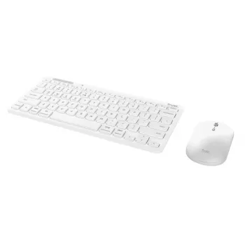 Tastatur-Maus-Set TRUST Lyra Mini Wireless QWERTZ (RF + Bluetooth) Weiß, deutsches Layout