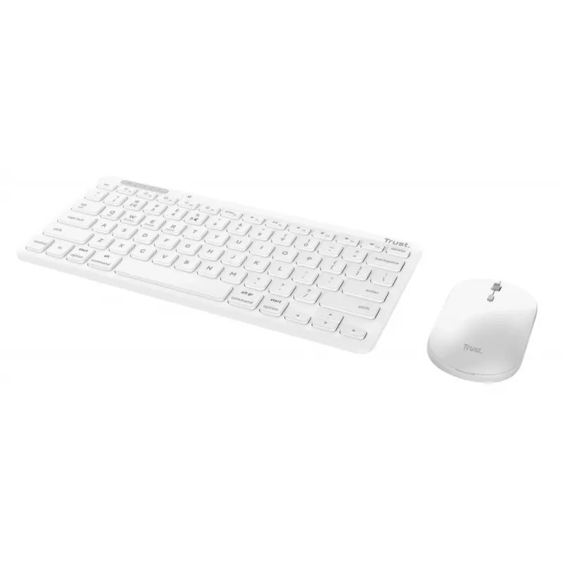 Tastatur-Maus-Set TRUST Lyra Mini Wireless QWERTZ (RF + Bluetooth) Weiß, deutsches Layout