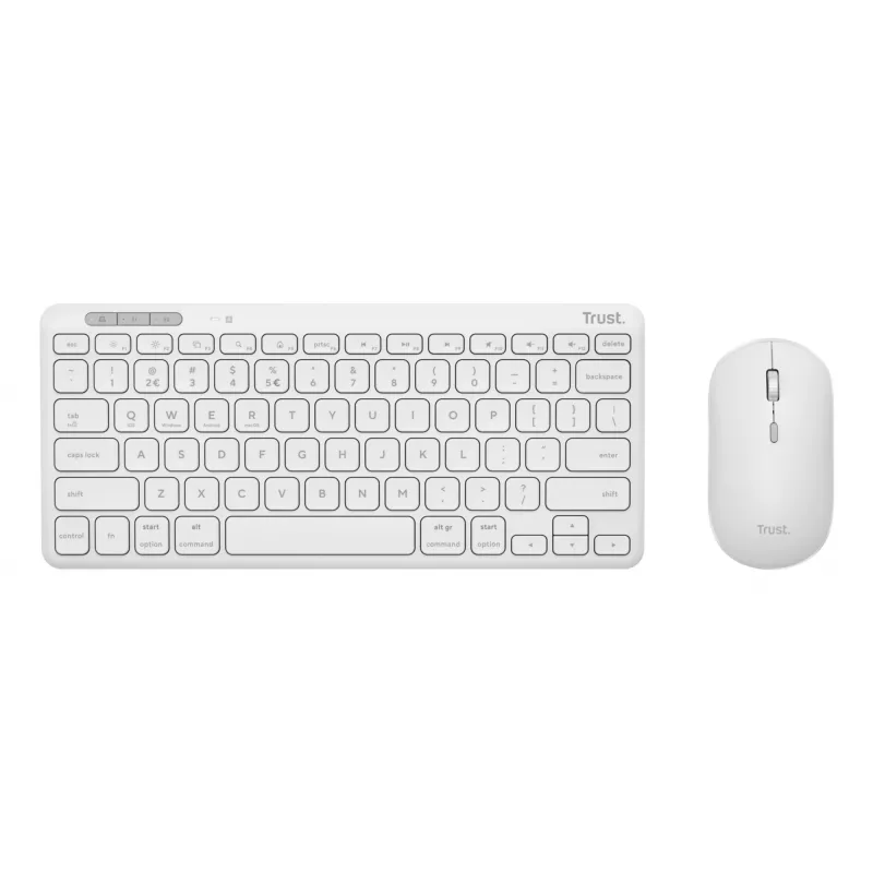 Tastatur-Maus-Set TRUST Lyra Mini Wireless QWERTZ (RF + Bluetooth) Weiß, deutsches Layout
