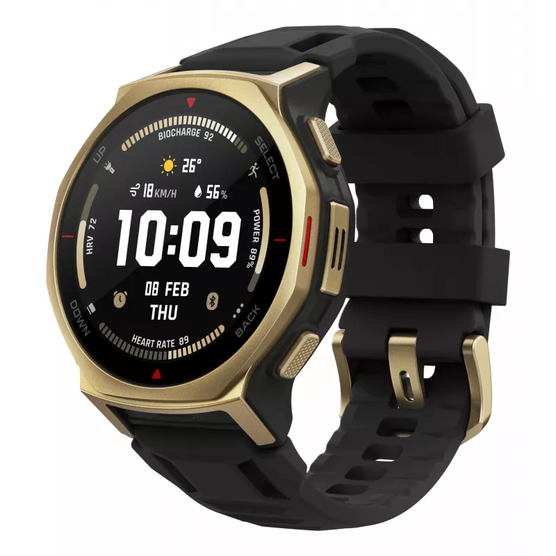 Amazfit T-rex 3 Pro 3,35 cm (1,32 Zoll) AMOLED 44 mm Digital 466 x 466 Pixel Touchscreen Gold Wi-Fi GPS (Satellit)