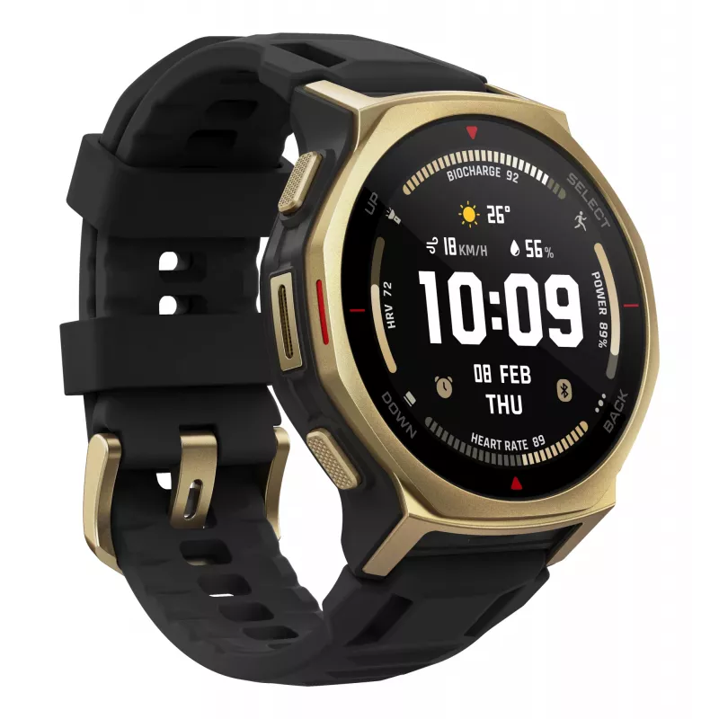 Amazfit T-rex 3 Pro 3,35 cm (1,32 Zoll) AMOLED 44 mm Digital 466 x 466 Pixel Touchscreen Gold Wi-Fi GPS (Satellit)