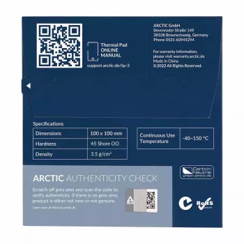 ARCTIC TP-3 Premium Performance Wärmeleitpad 100 x 100 mm, 0,5 mm