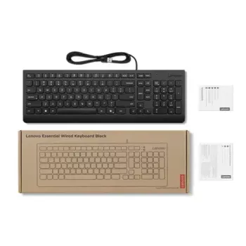Kabelgebundene Full-Size-USB-Tastatur Lenovo 4Y41R64642 — Dänisches Layout, 105 Tasten, schwarz