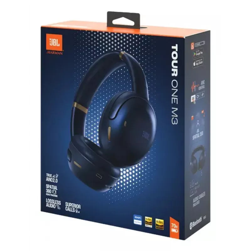JBL Tour One M3 Headset Kabelgebunden & Kabellos Head-band Anrufe/Musik USB Typ-C Bluetooth Blau