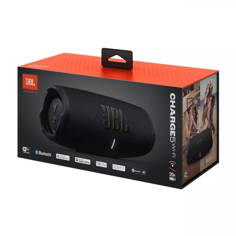 JBL Charge 5 Wi-Fi Stereo tragbarer Lautsprecher Schwarz 40 W